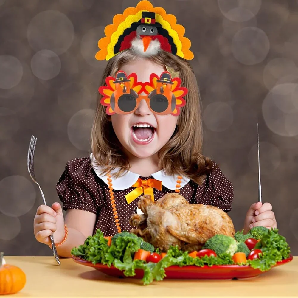 Thanksgiving Party Accessories Turkey Headband and Sunglasses Costume Props - Picture 6 of 9